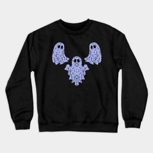 Halloween Ghost Native Ojibwe Floral by Niibidoon Crewneck Sweatshirt